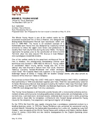 MINNIE E. YOUNG HOUSE 19 East 54Th Street, Manhattan Tax Map Block 1290, Lot 14
