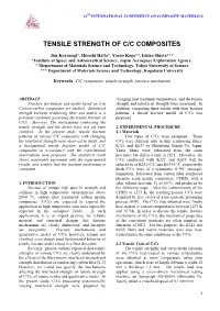 Tensile Strength of C/C Composites