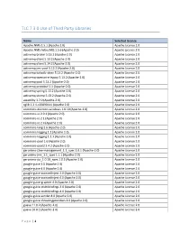 TLC 7.3.0 Use of Third Party Libraries