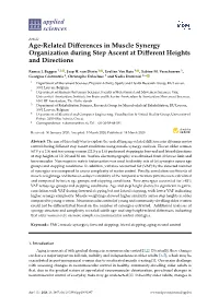 Age-Related Differences in Muscle Synergy Organization During Step