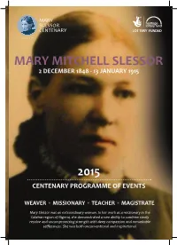 Centenary Programme of Events