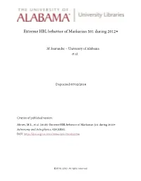 Extreme HBL Behavior of Markarian 501 During 2012