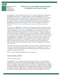 Heroes Act 2.0: Key Funding and Provisions of Interest to Aplu Institutions