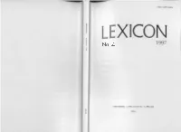 Lexicon 27 – 1997 (Entire Issue)