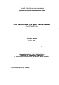 Origin and Surface Form of the Tsondab Sandstone Formation, Central Namib Desert