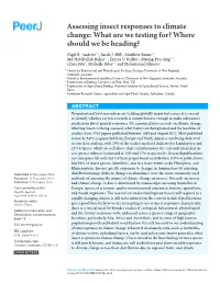 Assessing Insect Responses to Climate Change: What Are We Testing For? Where Should We Be Heading?