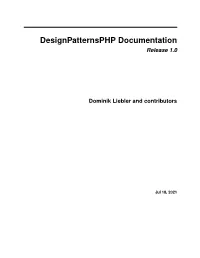 Designpatternsphp Documentation Release 1.0