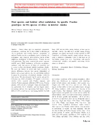 Host Species and Habitat Affect Nodulation by Specific Frankia Genotypes in Two Species of Alnus in Interior Alaska