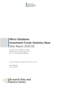 Micro Database Investment Funds Statistics Base Data Report 2020-05