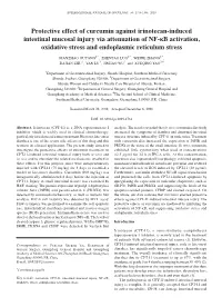 Protective Effect of Curcumin Against Irinotecan‑Induced Intestinal