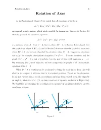 Rotation of Axes 1 Rotation of Axes
