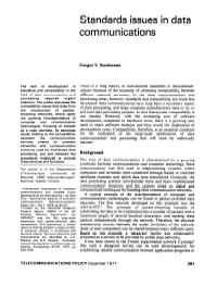 Standards Issues in Data Communications