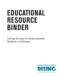 Appendix 8.2.08 Selections from Immigrants Rising Educational
