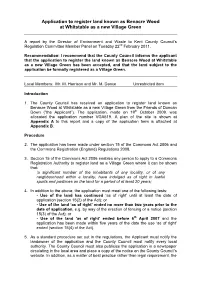 Application to Register a New Village Green At