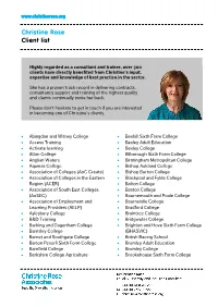 Christine Rose Client List