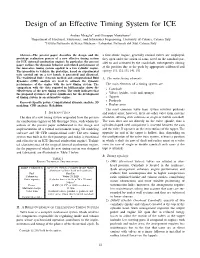 Design of an Effective Timing System for ICE