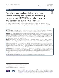 Development and Validation of a New Tumor-Based Gene Signature