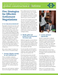 Five Strategies for Effective Settlement Negotiations | Page 2