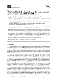 Lessons from Liver-Specific PPAR-Null Mice