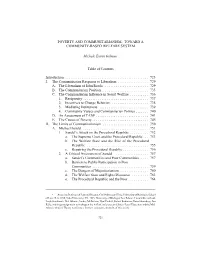 Poverty and Communitarianism: Toward a Community-Based Welfare System