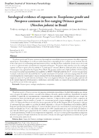 Serological Evidence of Exposure to Toxoplasma Gondii and Neospora