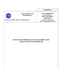 Spacecraft High-Voltage Paschen and Corona Design Handbook