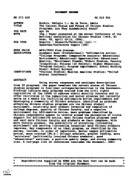 The Current Status and Future of Chicano Studies Programs: Are They Academically Sound*