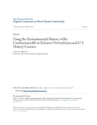 Using the Environmental History of the Commonwealth to Enhance Pennsylvania and U