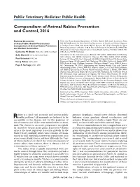 Compendium of Animal Rabies Prevention and Control, 2016