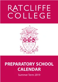 PREPARATORY SCHOOL CALENDAR Summer Term 2019 Term Dates
