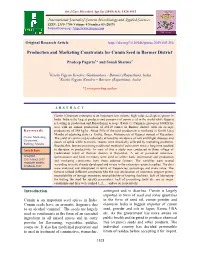 Production and Marketing Constraints for Cumin Seed in Barmer District