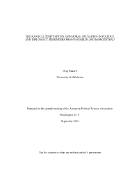 REMINDERS from VOEGELIN and MORGENTHAU Greg Russell Univ