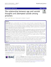 The Relationship Between Age and Suicidal Thoughts and Attempted Suicide Among Prisoners Bryce E