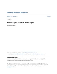 Workers' Rights As Natural Human Rights 567