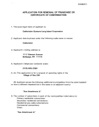 Application for Renewal of Franchise Or Certificate of Confirmation