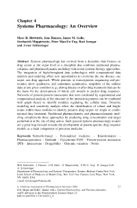 Chapter 4 Systems Pharmacology: an Overview