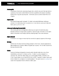 Anamorphic Aspect Ratio Advanced Authoring Format (AAF) Alpha