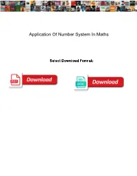 Application of Number System in Maths