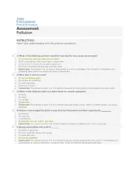 Assessment Pollution