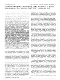 Determinants of the Sensitivity of AMPA Receptors to Xenon Andrew J