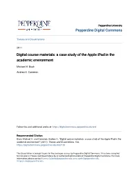 Digital Course Materials: a Case Study of the Apple Ipad in the Academic Environment