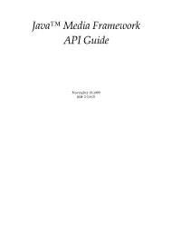 Java™ Media Framework API Guide