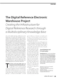 The Digital Reference Electronic Warehouse Project Creating the Infrastructure for Digital Reference Research Through a Multidisciplinary Knowledge Base