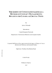 The Limits of Consociationalism (As a Method of Conflict Management)