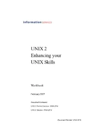 UNIX 2 Enhancing Your UNIX Skills