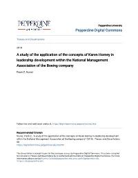 A Study of the Application of the Concepts of Karen Horney in Leadership Development Within the National Management Association of the Boeing Company