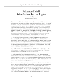 Advanced Well Stimulation Technologies