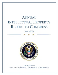 Annual Intellectual Property Report to Congress