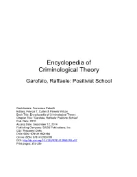 Encyclopedia of Criminological Theory