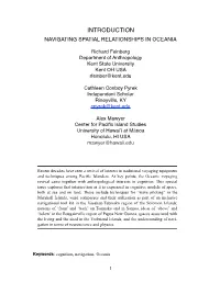 Introduction Navigating Spatial Relationships in Oceania